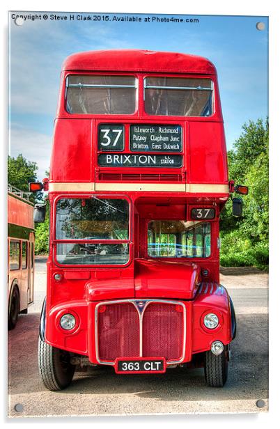 London Red Bus - Routemaster RM1363 Acrylic by Steve H Clark