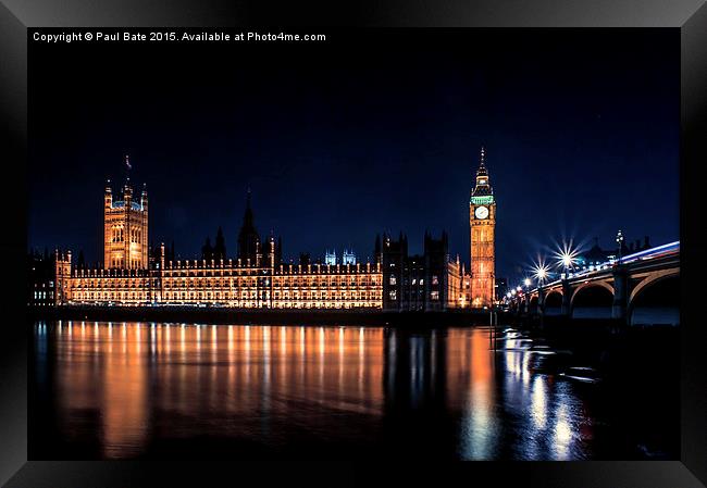  Westminster By Night Framed Print by Paul Bate