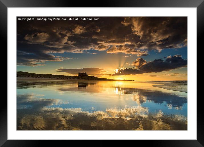  Cloud Frame - Bamburgh Castle, Northumberland Framed Mounted Print by Paul Appleby