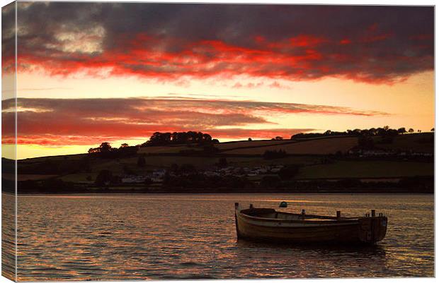 Sunset over the Teign Canvas Print by kevin wise