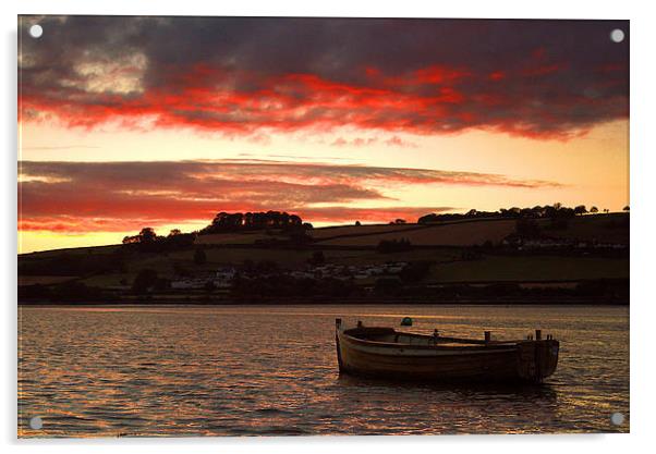 Sunset over the Teign Acrylic by kevin wise