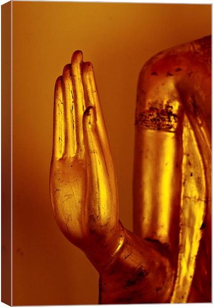Buddha hand of Wat Pho, Bangkok, Thailand Canvas Print by Julian Bound