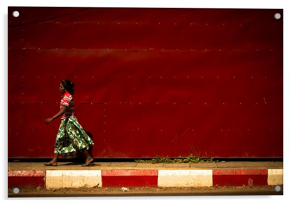 A Local Woman of Yangon, Myanmar Acrylic by Julian Bound