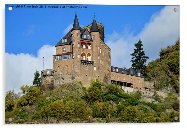  Burg Katz castle Acrylic by Frank Irwin