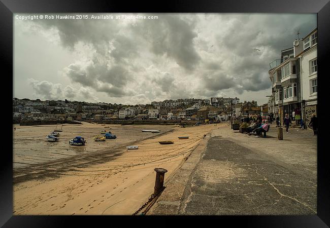  Stormy St Ives  Framed Print by Rob Hawkins