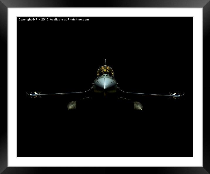  F-16 Fighting Falcon Framed Mounted Print by P H