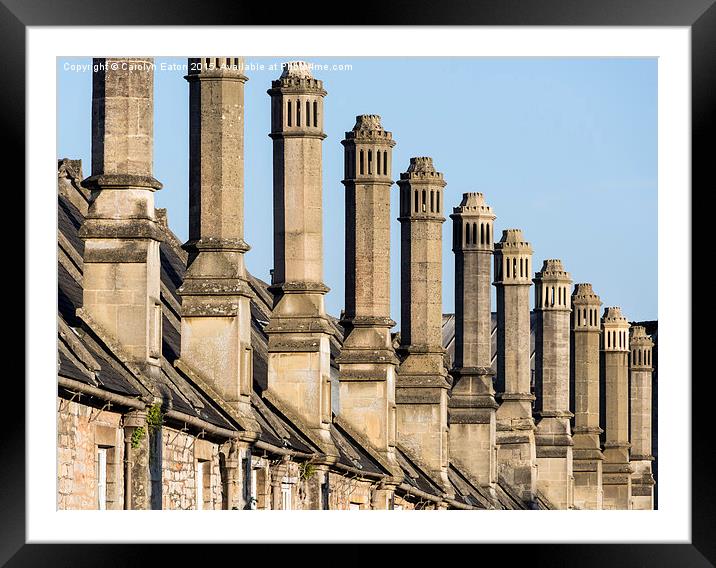  Chimneys on Cottages, Vicars's Close, Wells Framed Mounted Print by Carolyn Eaton