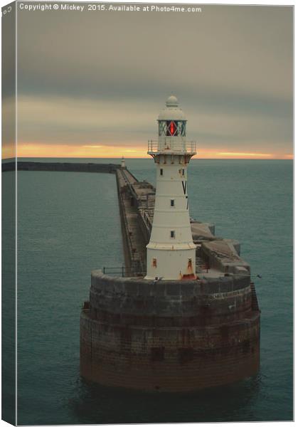 Dover Breakwater West Lighthouse Canvas Print by rawshutterbug 