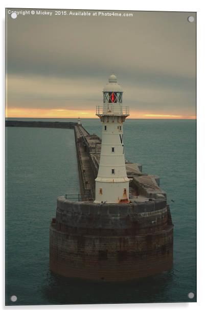 Dover Breakwater West Lighthouse Acrylic by rawshutterbug 