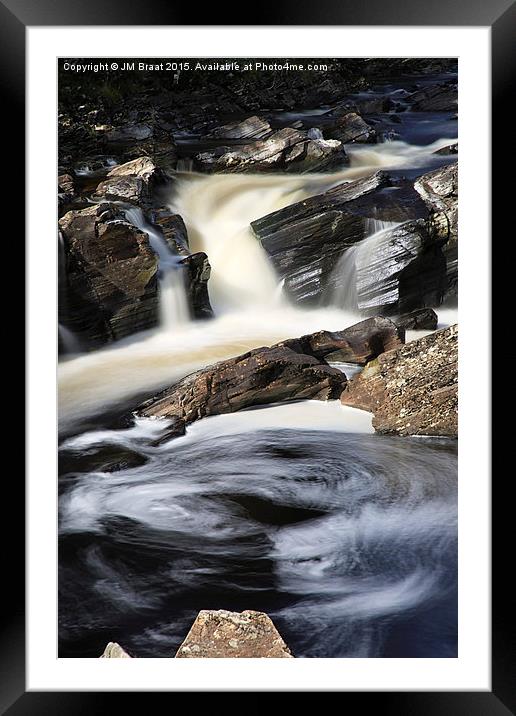 Majestic Waterfall in Glen Orchy Framed Mounted Print by Jane Braat