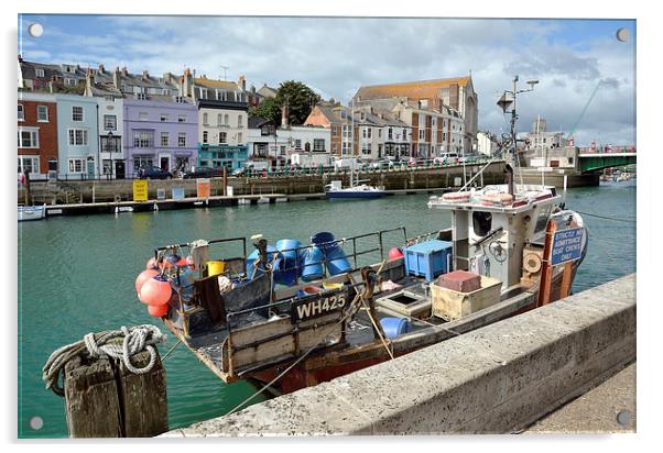  Weymouth Harbour in Dorset Acrylic by Gary Kenyon