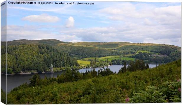  View over Lake Vyrnwy Canvas Print by Andrew Heaps