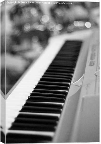 Keyboard and Drums B&W Canvas Print by Steve Smith
