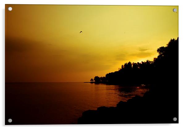  Sunset in Carlita, Indonesia Acrylic by Julian Bound
