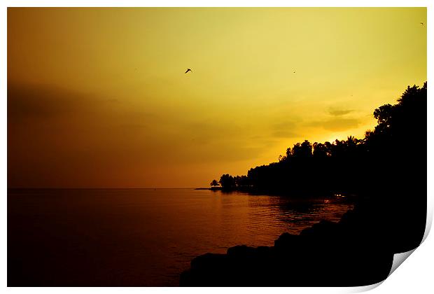  Sunset in Carlita, Indonesia Print by Julian Bound