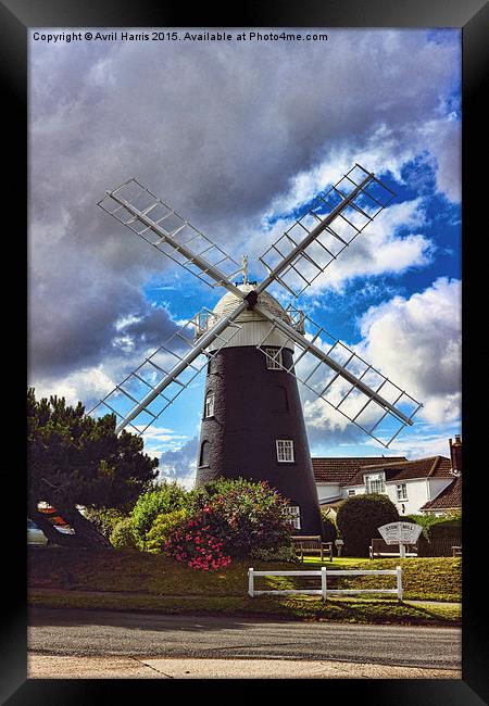  Stow Windmill Paston Framed Print by Avril Harris