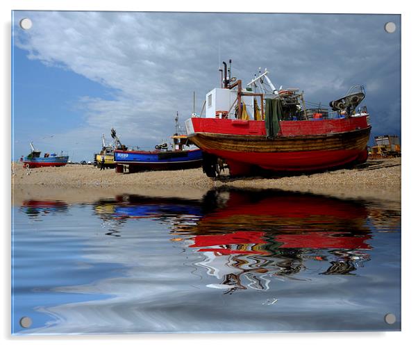  Hastings fishing boats Acrylic by Tony Bates