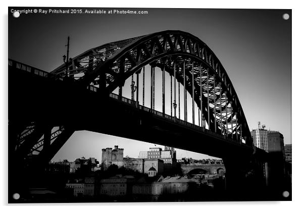  Black and White Tyne Acrylic by Ray Pritchard