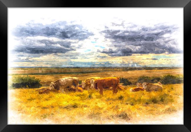 The Friendly Cows Art Framed Print by David Pyatt
