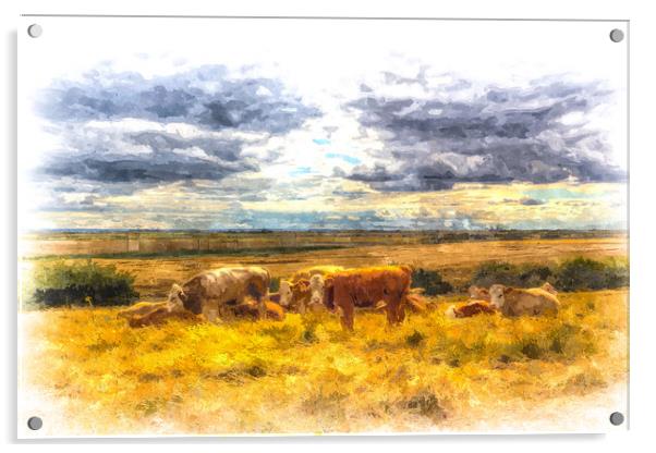 The Friendly Cows Art Acrylic by David Pyatt