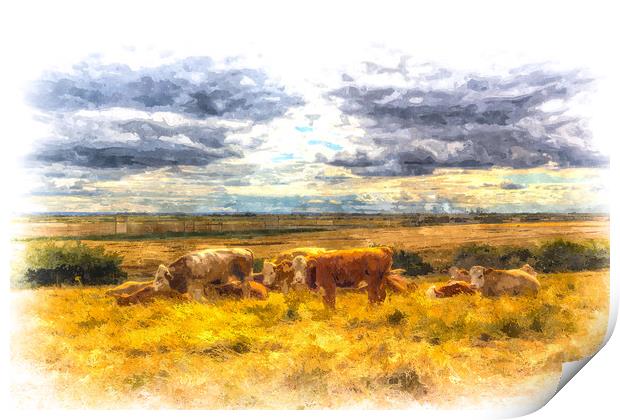 The Friendly Cows Art Print by David Pyatt