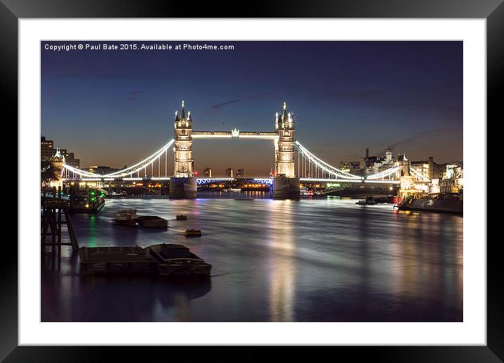  Tower Bridge At Dawn Framed Mounted Print by Paul Bate