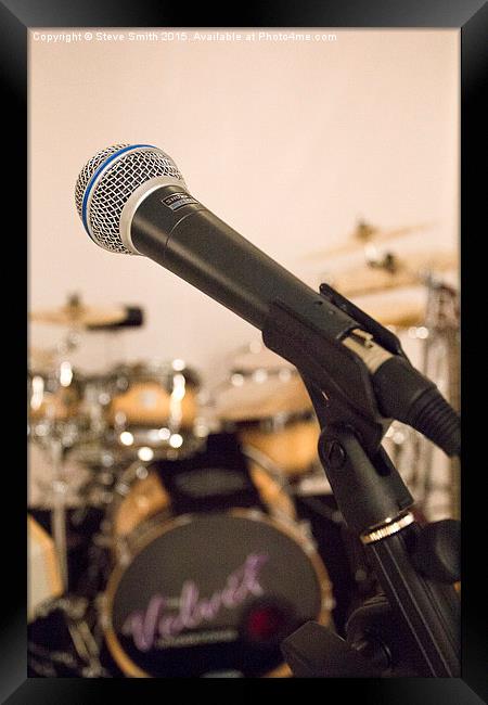 Microphone and Drums Framed Print by Steve Smith