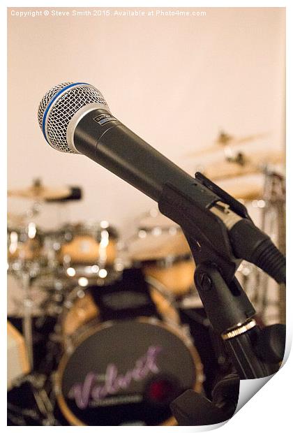 Microphone and Drums Print by Steve Smith