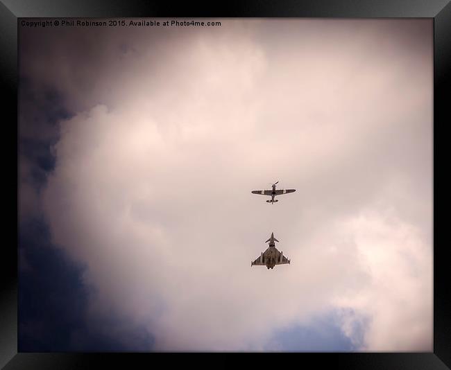  Eurofighter and Spitfire and the VJ Fly Past at S Framed Print by Phil Robinson