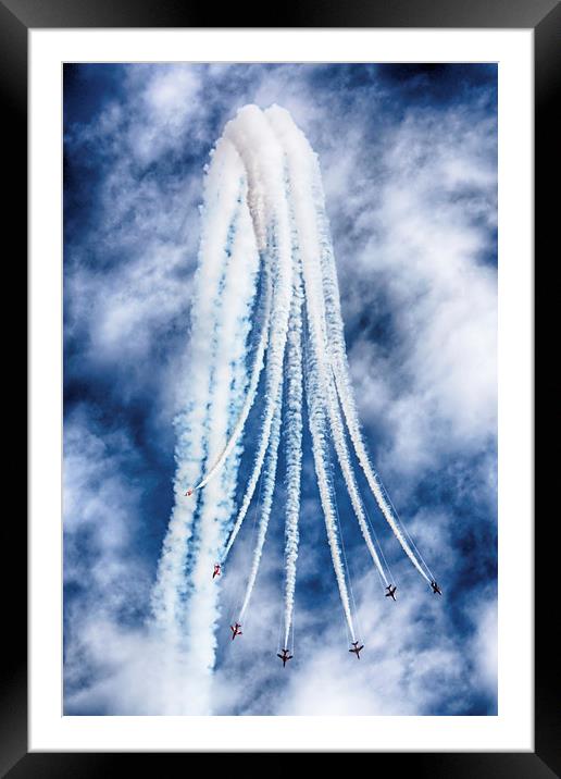  Red Arrows Vertical Break Framed Mounted Print by Phil Clements