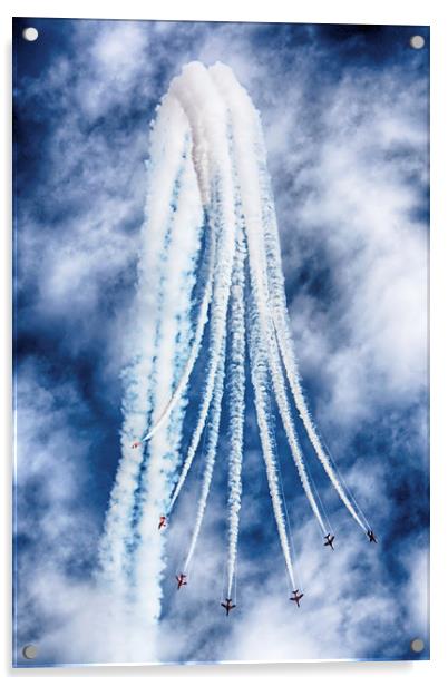 Red Arrows Vertical Break Acrylic by Phil Clements
