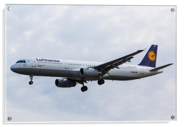 Lufthansa Airbus A321 Acrylic by David Pyatt