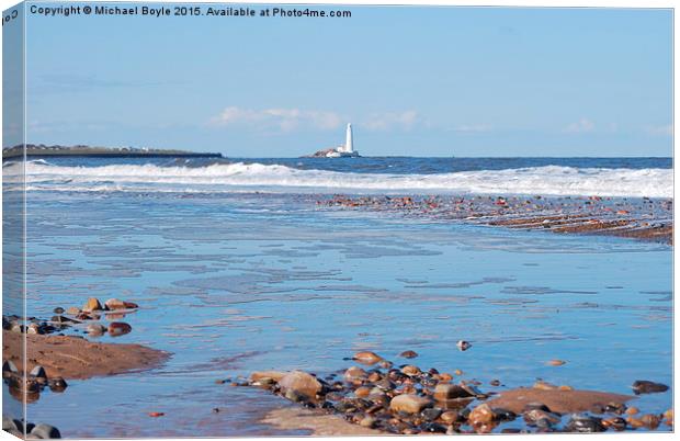   Whitley Bay - Waves on the Beach Canvas Print by Michael Boyle