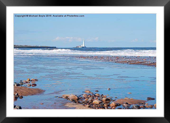   Whitley Bay - Waves on the Beach Framed Mounted Print by Michael Boyle