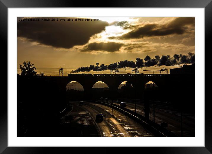 Steaming Stockport Sunrise  Framed Mounted Print by Colin irwin