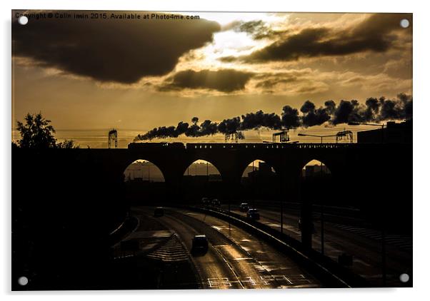 Steaming Stockport Sunrise  Acrylic by Colin irwin