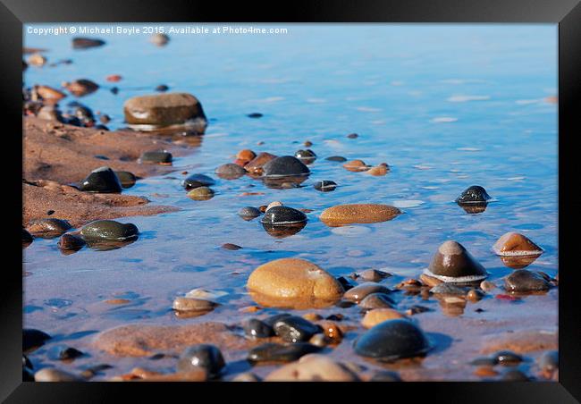  Rocks on the beach Framed Print by Michael Boyle