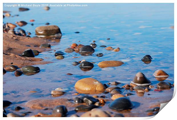  Rocks on the beach Print by Michael Boyle
