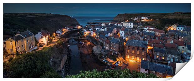 Staithes at Dusk Print by Dave Hudspeth Landscape Photography