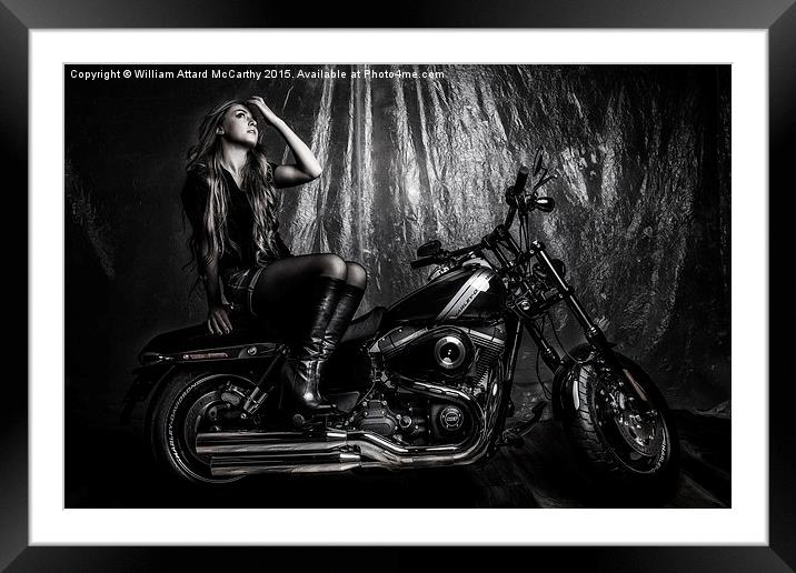  Harley Girl Framed Mounted Print by William AttardMcCarthy