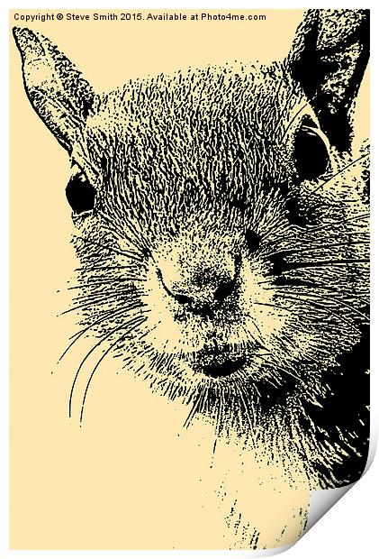 Squirrel Lithograph Print by Steve Smith