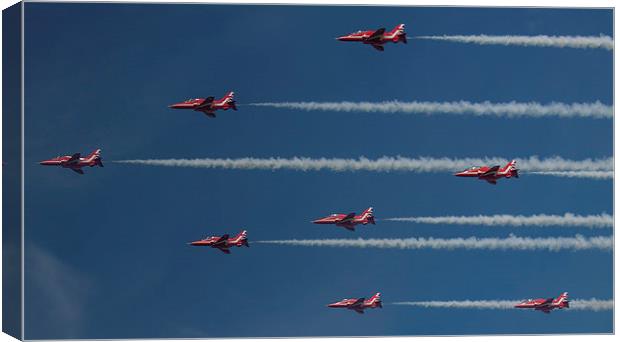  Red Arrows Passing By Canvas Print by Nigel Jones