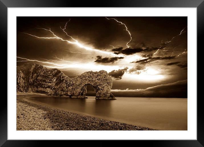  Durdle Door in sepia by JCstudios Framed Mounted Print by JC studios LRPS ARPS