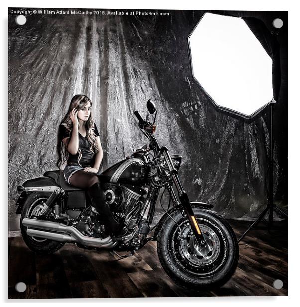  Harley Girl Acrylic by William AttardMcCarthy