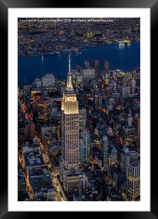 Empire State Building Aerial View Framed Mounted Print by Susan Candelario