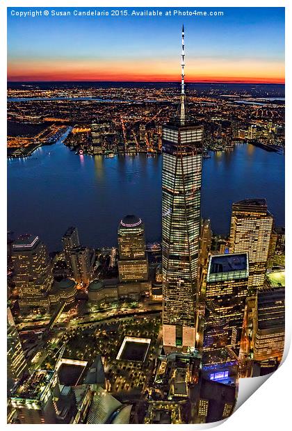 World Trade Center WTC From High Above Print by Susan Candelario