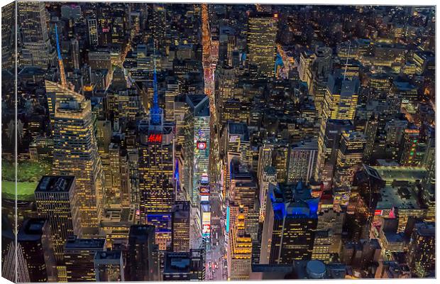 Aerial New York City 42nd Street Canvas Print by Susan Candelario