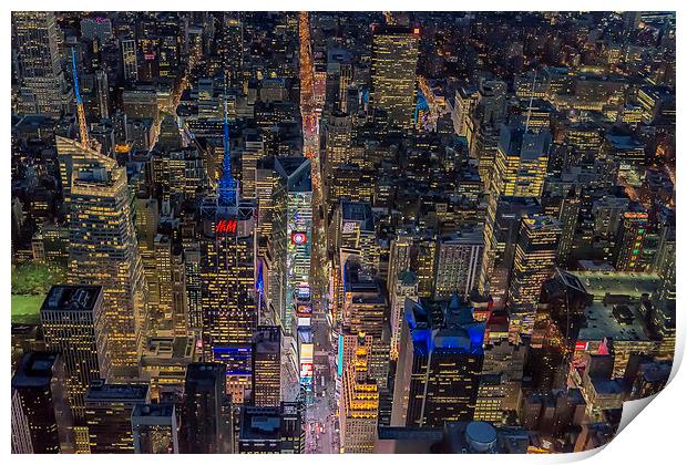 Aerial New York City 42nd Street Print by Susan Candelario