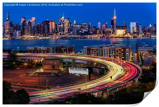 Lincoln Tunnel Helix and NYC Skyline Print by Susan Candelario