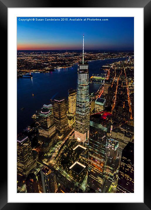 World Trade Center And 911 Reflecting Pools Framed Mounted Print by Susan Candelario